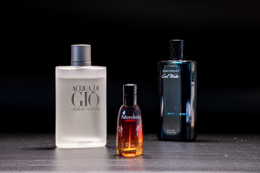 Three perfume bottles.
