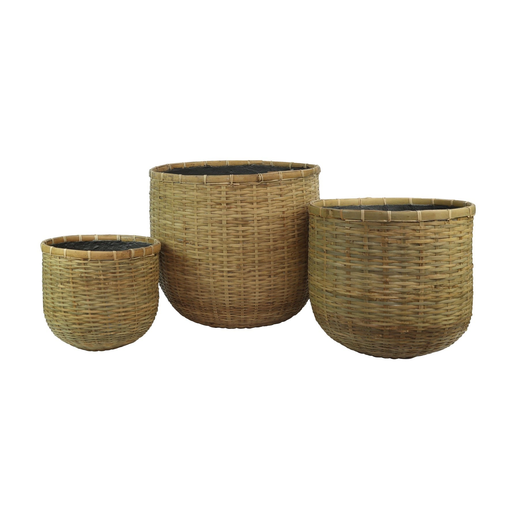 Hortus Classic Rounded Bamboo Planter - x 3 - Contemporary Planters