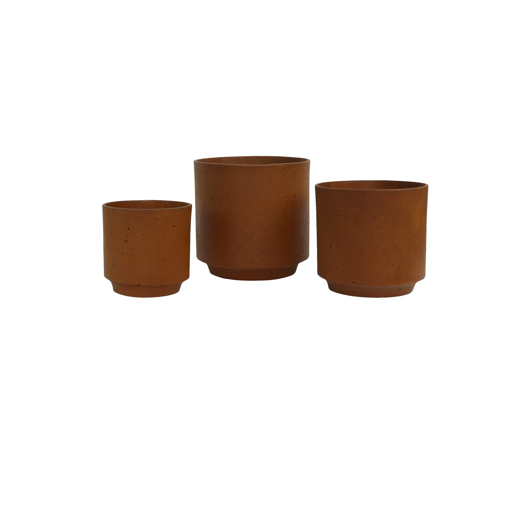 Hortus Classic Oxidized Cylinder - x 3 - H25/H21/H17cm - Contemporary Planters