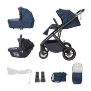 Chia Travel System Coco Car Seat with Carrycot and Accessories - Midnight Blue - Pushchair
