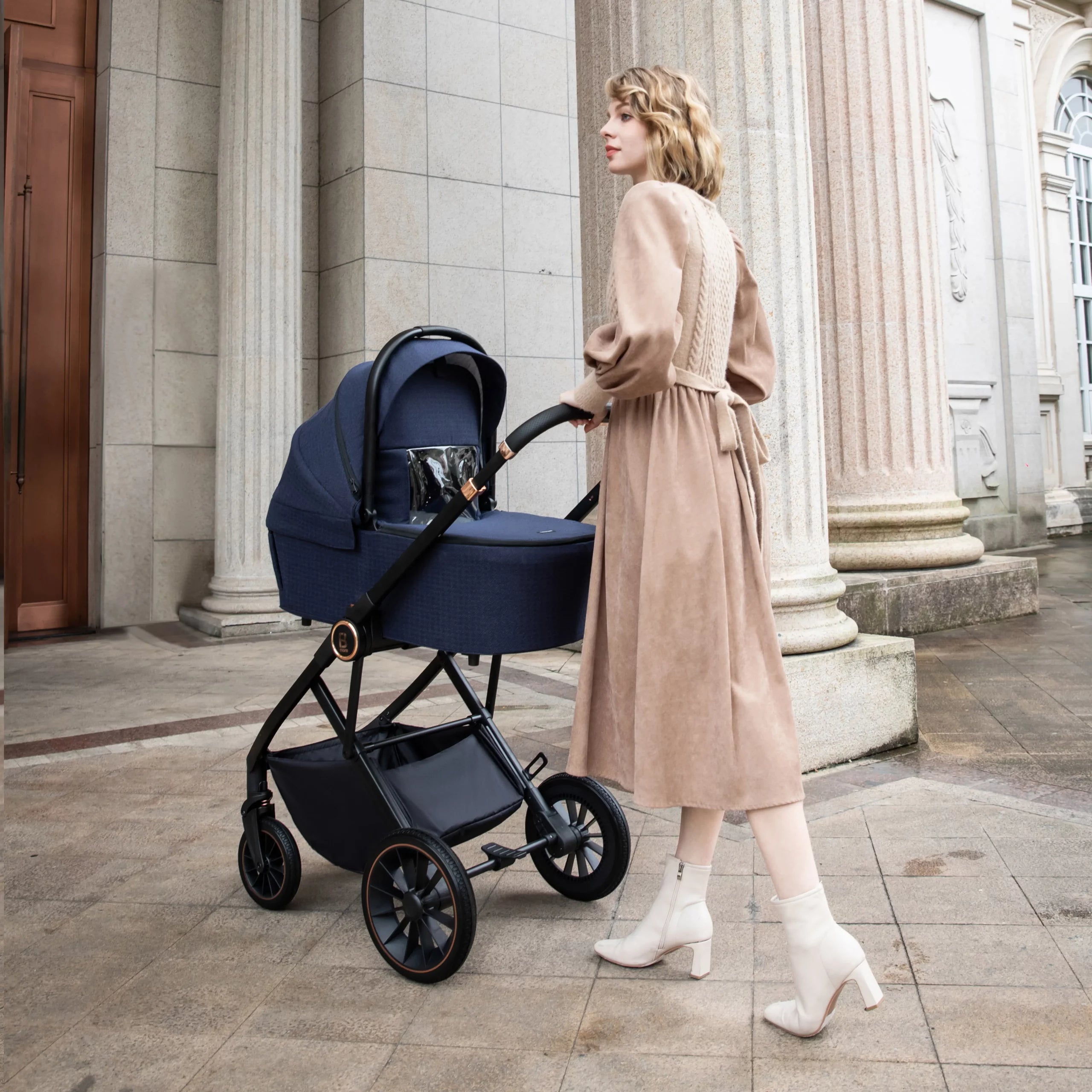 Chia Travel System Pecan Car Seat - Stylish Baby Bundle - Pushchair