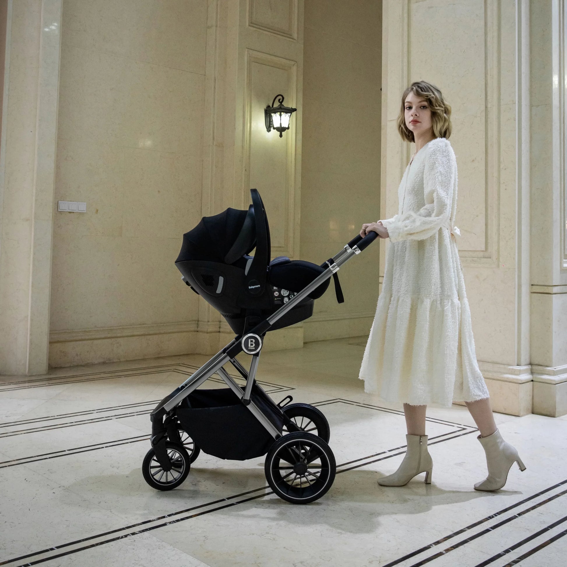 Chia Travel System Pecan Car Seat - Stylish Baby Bundle - Pushchair