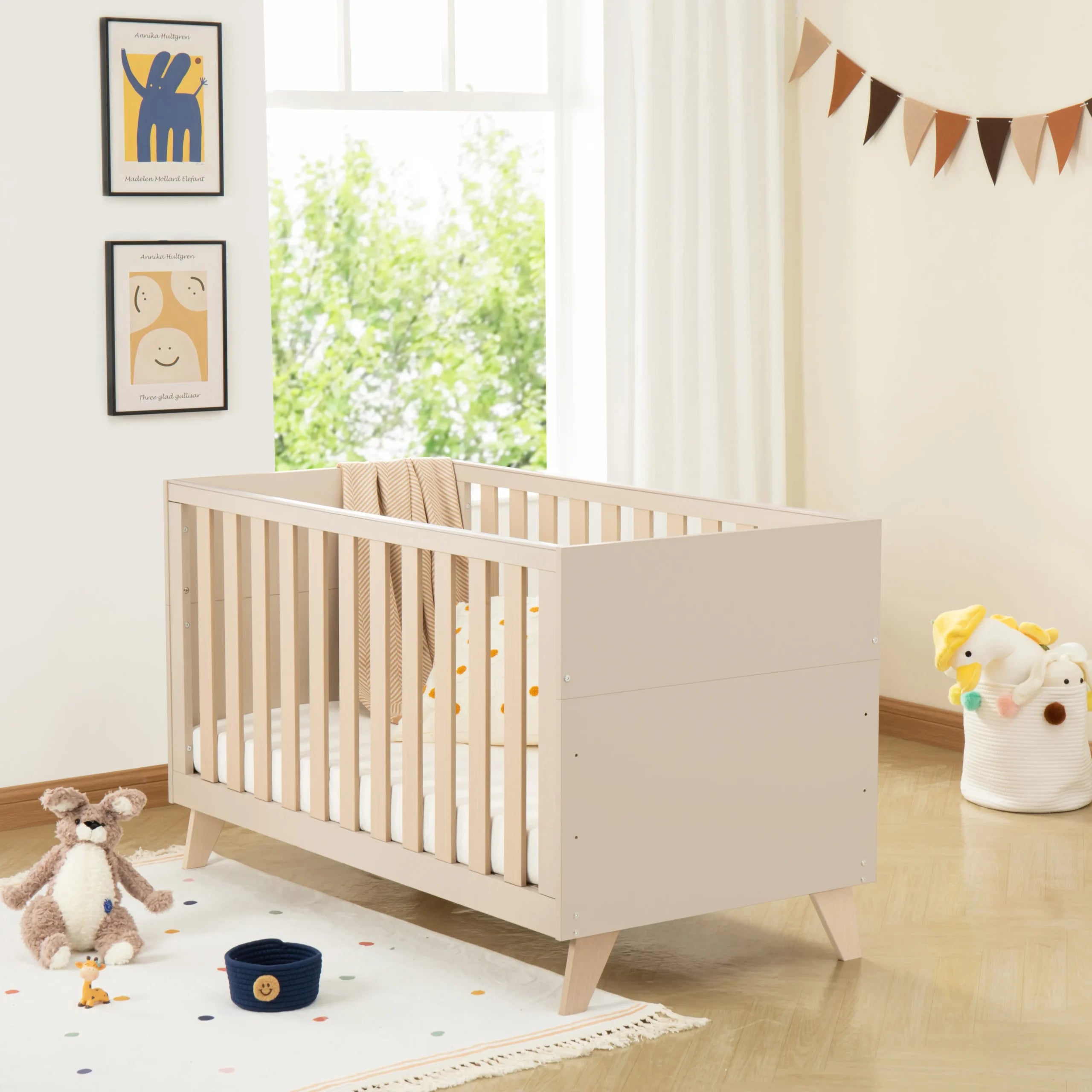 Dante Cot Bed - Stylish and Safe Nursery Solution - Cashmere