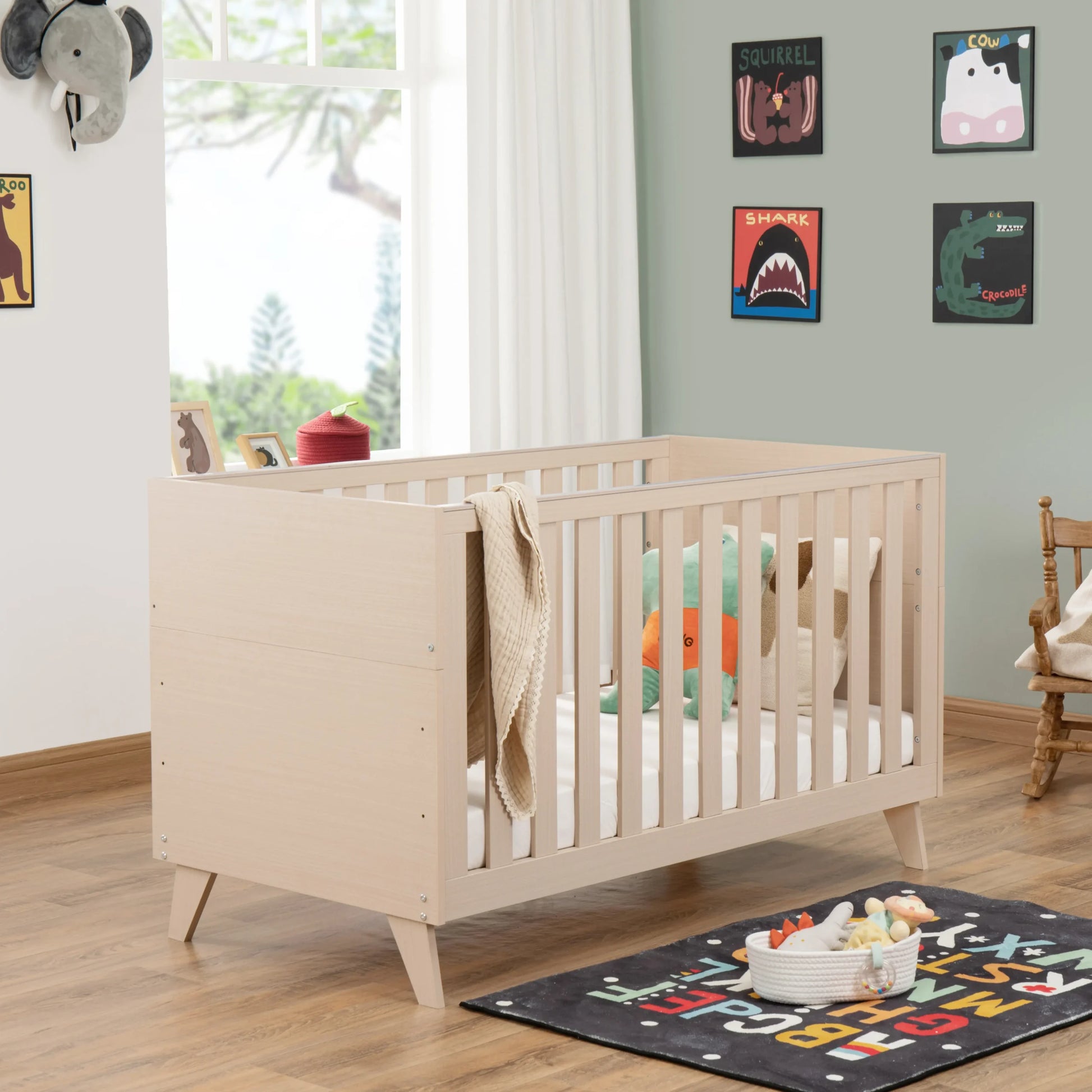 Dante Cot Bed - Stylish and Safe Nursery Solution - Natural