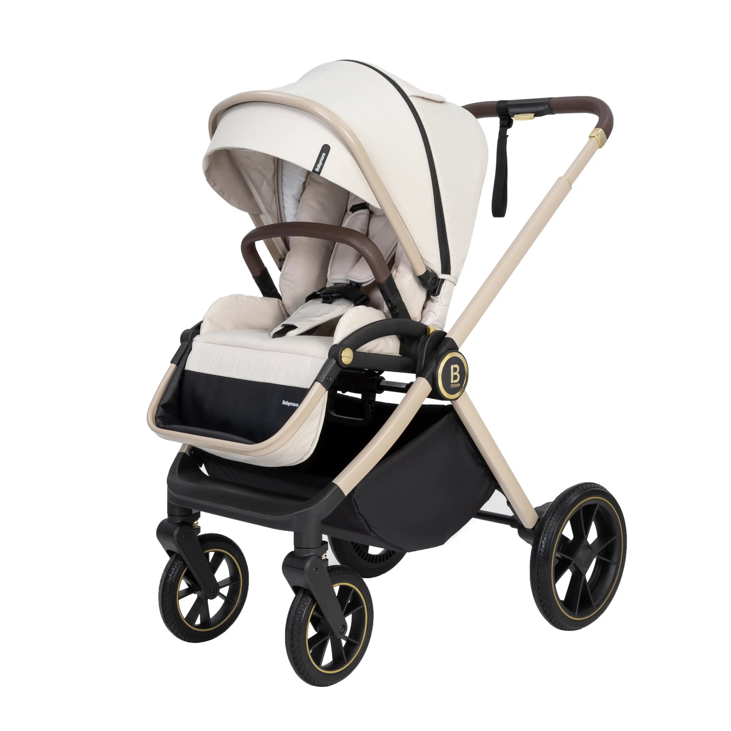 Kai Travel System Pecan with Base for Modern Parents - Sandstone - Pushchair