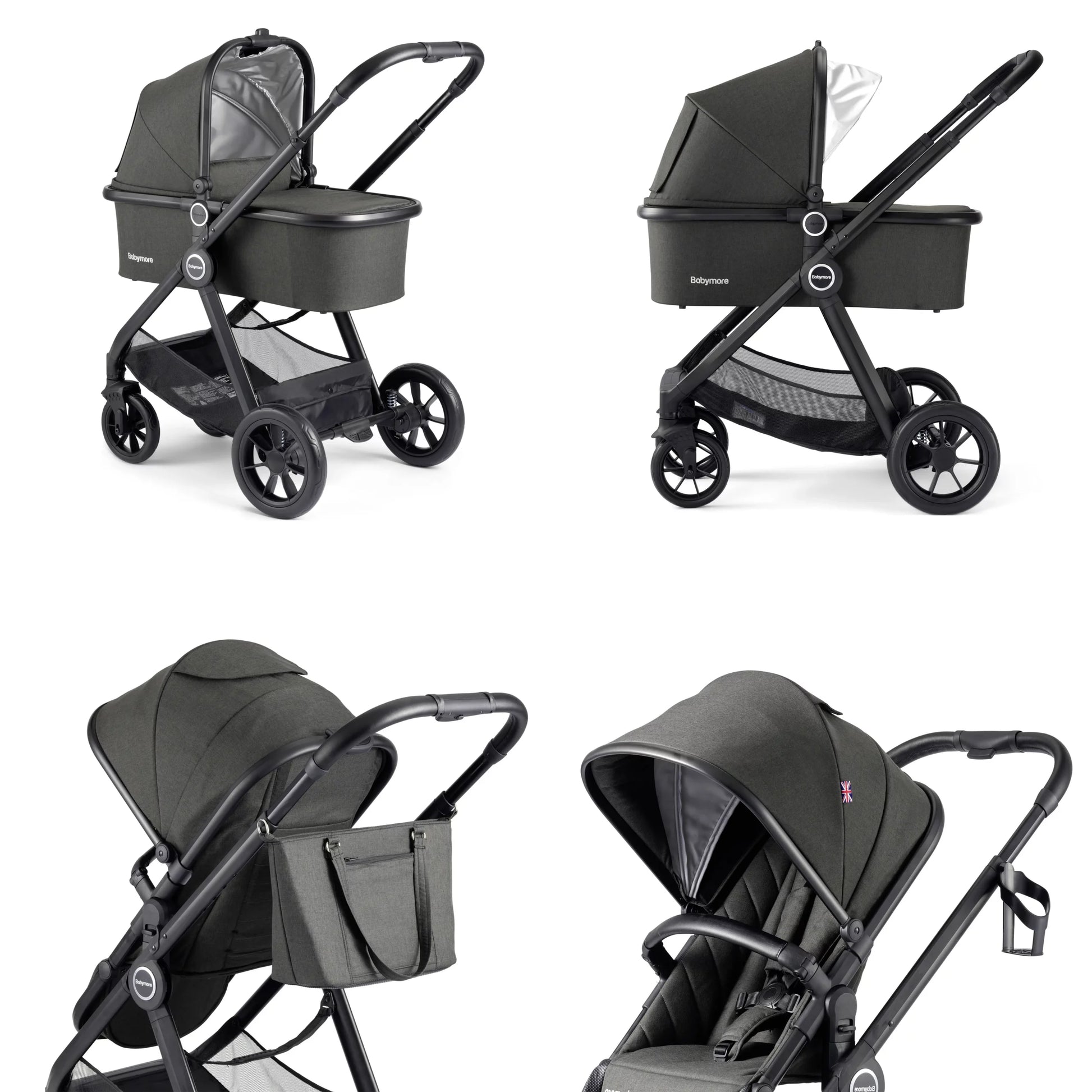 Memore V2 Travel System Pecan Car Seat Bundle for Babies - Pushchair