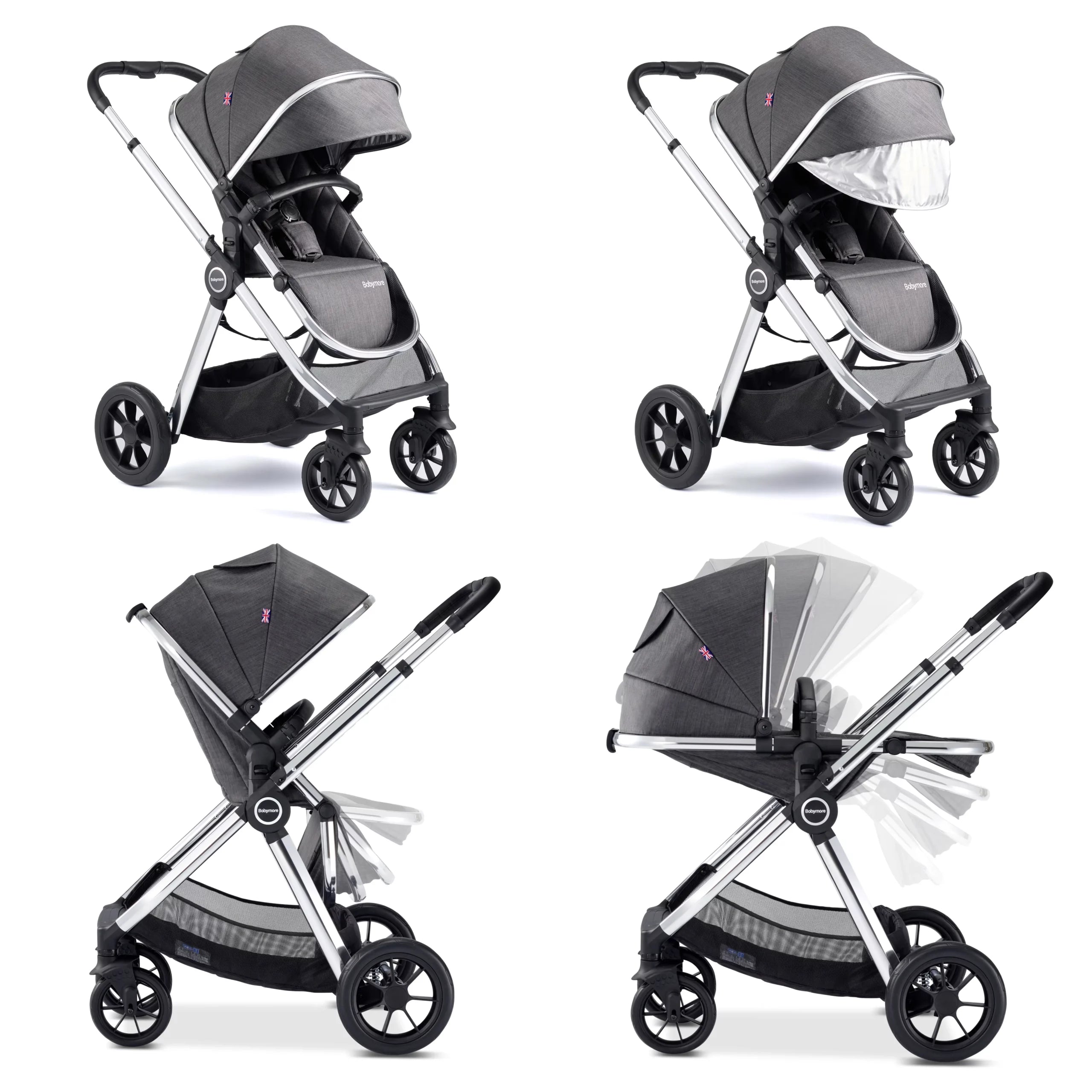 Memore V2 Travel System Pecan Car Seat Bundle for Babies - Pushchair