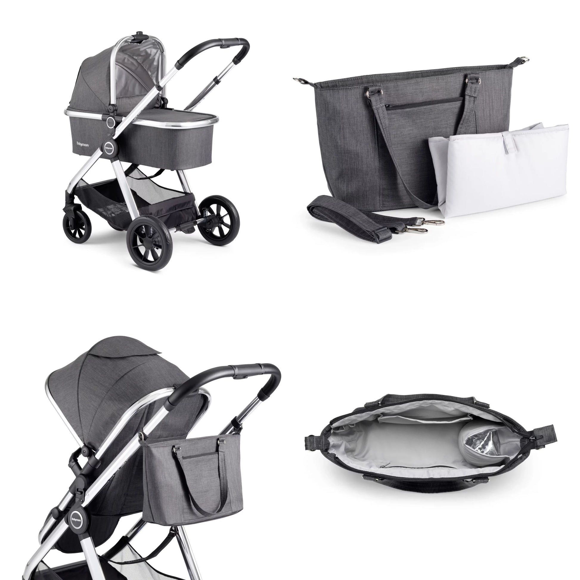 Memore V2 Travel System Pecan Car Seat Bundle for Babies - Pushchair