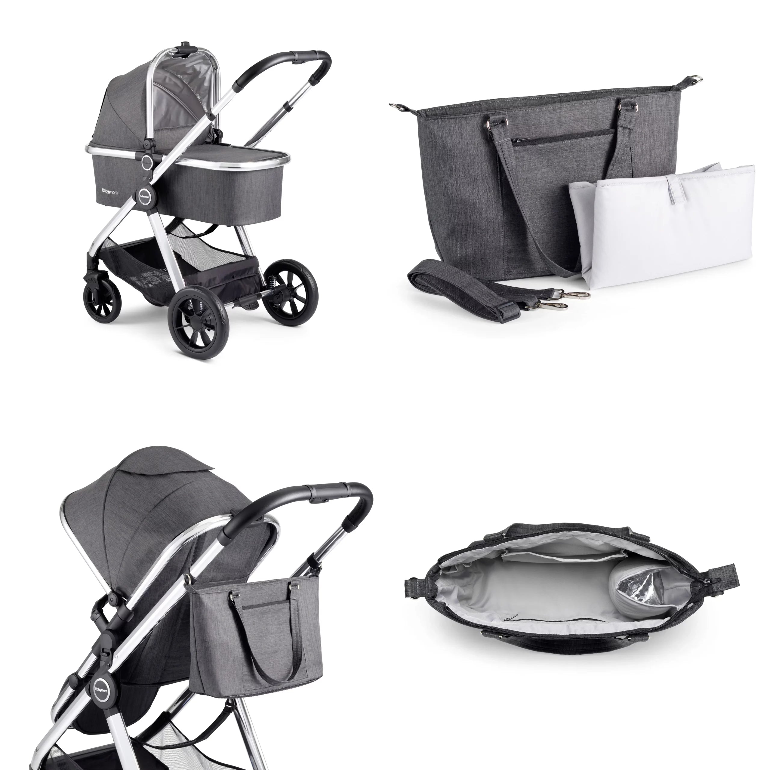 Memore V2 Travel System Pecan Car Seat Bundle for Babies - Pushchair