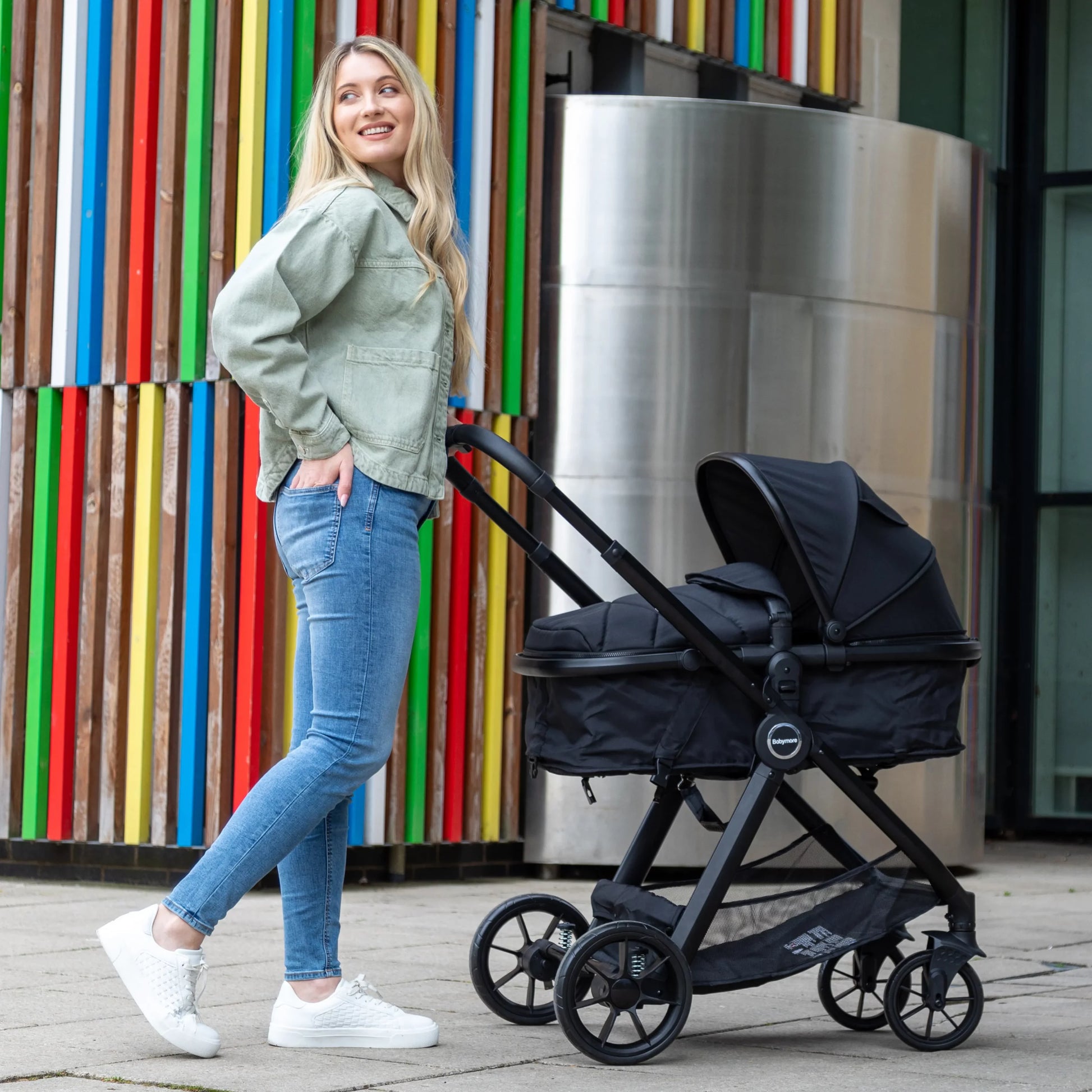 Mimi 2 in 1 Pram Pushchair for Newborns and Toddlers - Black