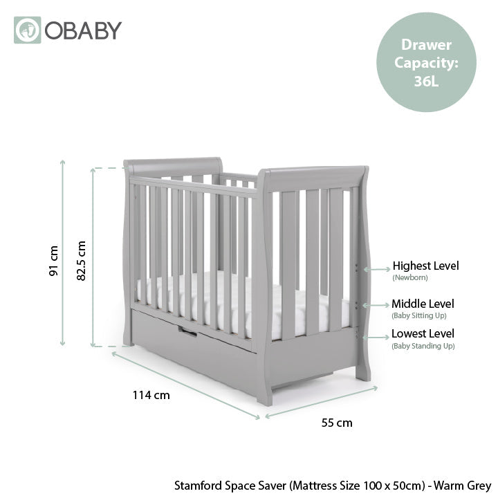 Stamford Space Saver Sleigh 2 Piece Room Set Warm Grey - Sets