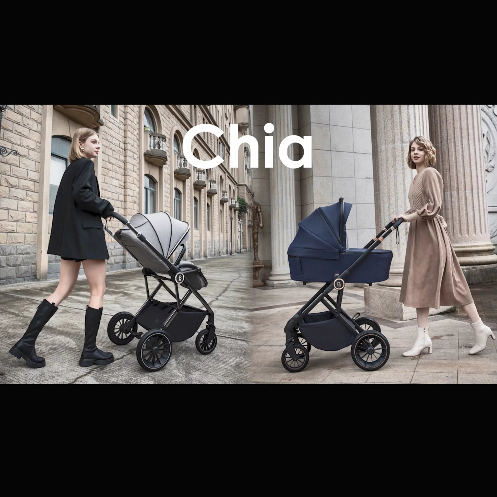 Chia Travel System Pecan Car Seat - Stylish Baby Bundle - Pushchair