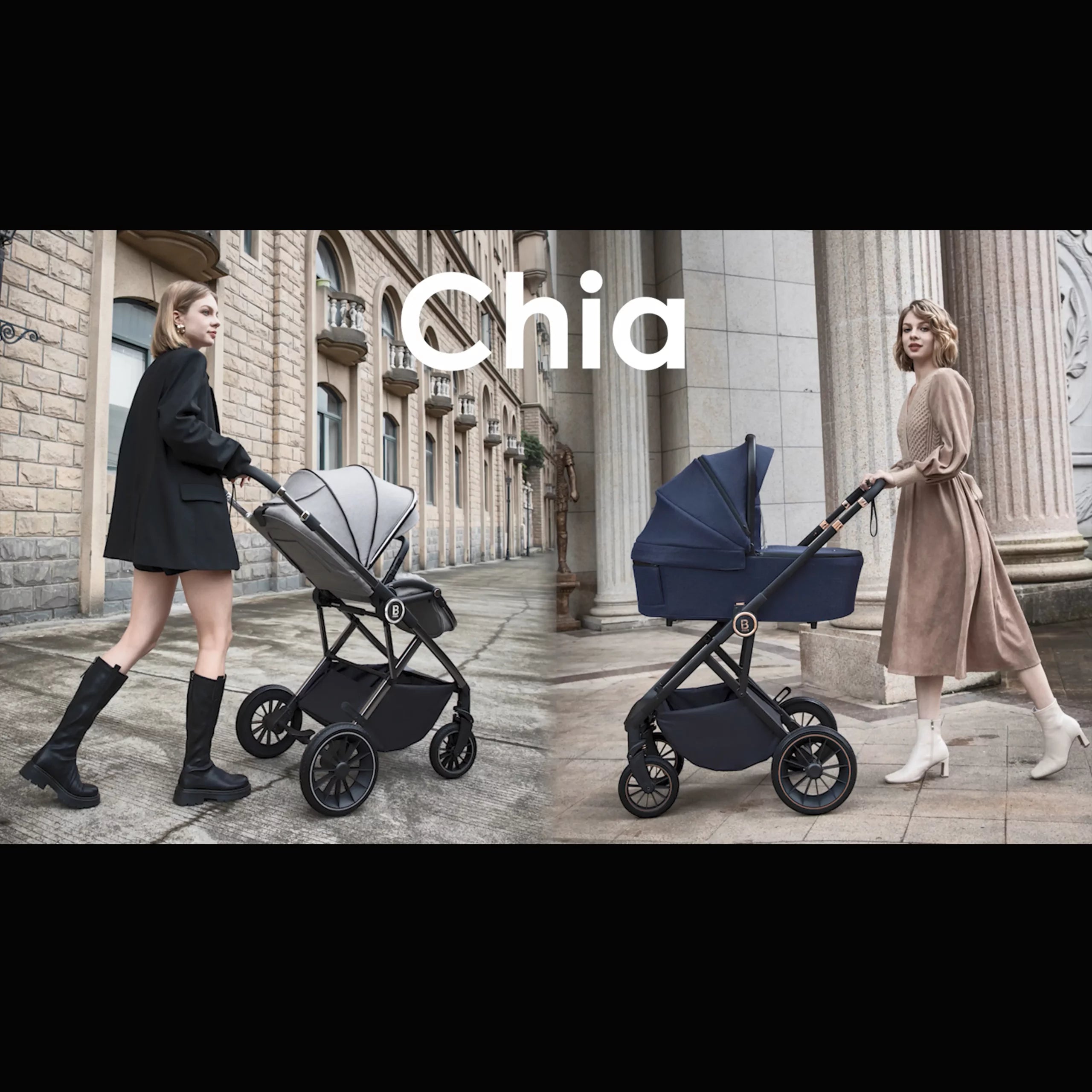 Chia Travel System Pecan Car Seat - Stylish Baby Bundle - Pushchair