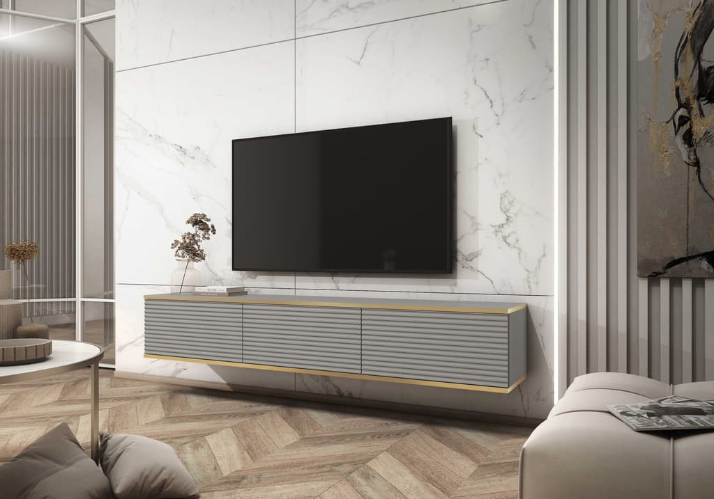Moro Floating TV Cabinet 175cm - Grey / Living Room